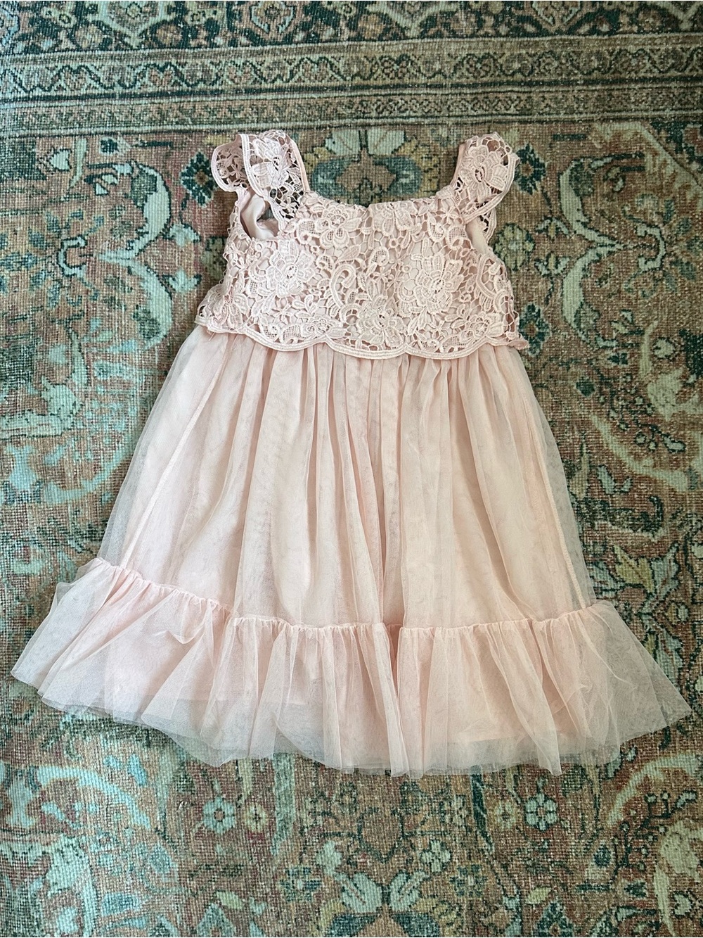 H&M Girls Blush Pink Lace and Tulle Dress
